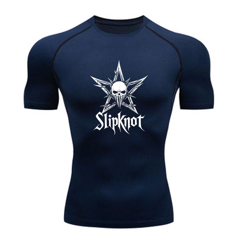 Men's Quick Dry Compression Athletic T-Shirt, Punk Skull Sta