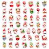 Cartoon Christmas Santa Claus Elf Gnome Stickers for DIY Crafts Kids Toys Waterproof Decal Luggage Freezer Box Bottle Decorative