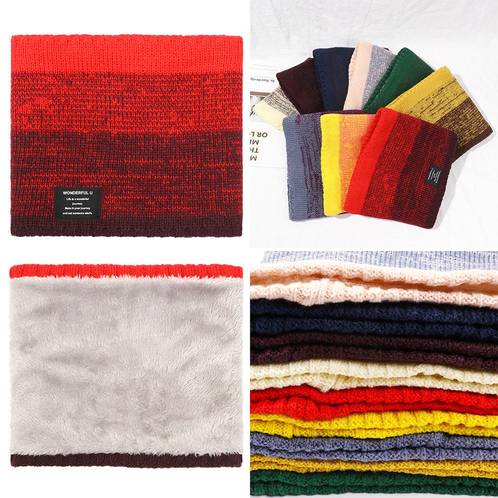 Winter Necks Warmer Plus Velvet Knitted Ring Scarf Neckerchief Collar
