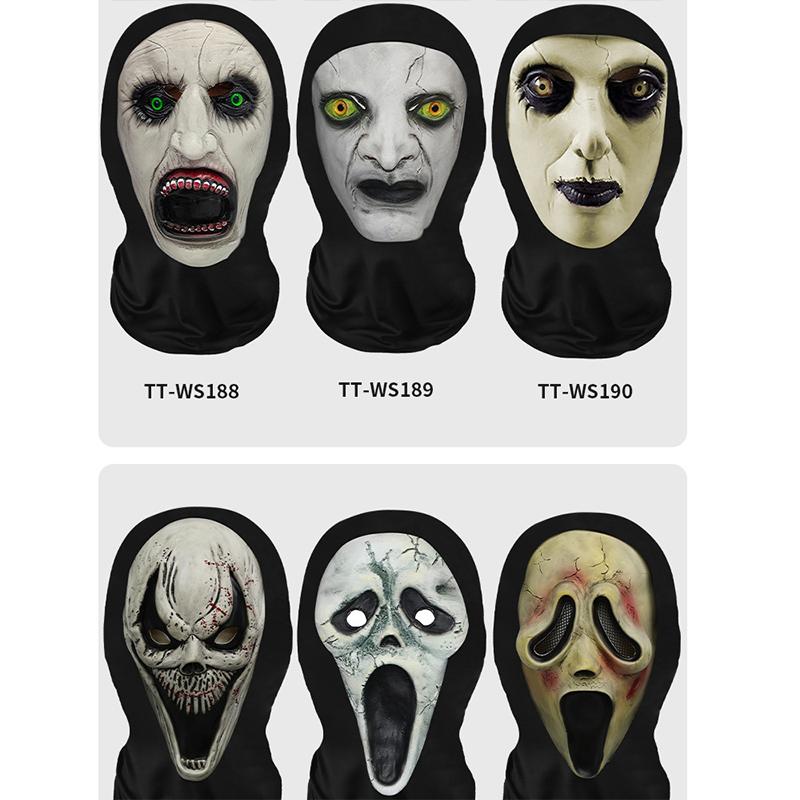 Eerie Ghost White Mask, Halloween Skull Face Costume Accessories, Party Props For Horror Cosplay Masquerade For Adults