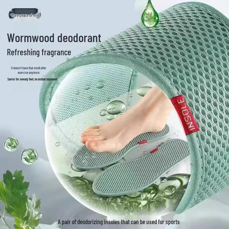 Newcomer Special: Mugwort Deodorizing Insoles - 5 Pairs for Men & Women, Sweat-Absorbing, Breathable, Odor-Resistant & Comfortable for Summer