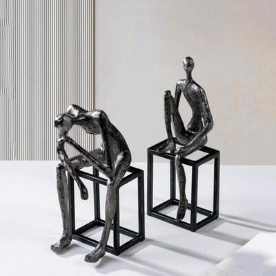 Artesanía de Resina Escultura de Figura Abstracta Pensadores Contemplativos Carácter Arte Mobiliario Figuras Decorativas Decoración del Hogar