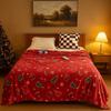 Thickened Christmas Flannel Blanket Fluffy Throw Aircon Blanket Xmas Sofa Blanket  Happy New Year