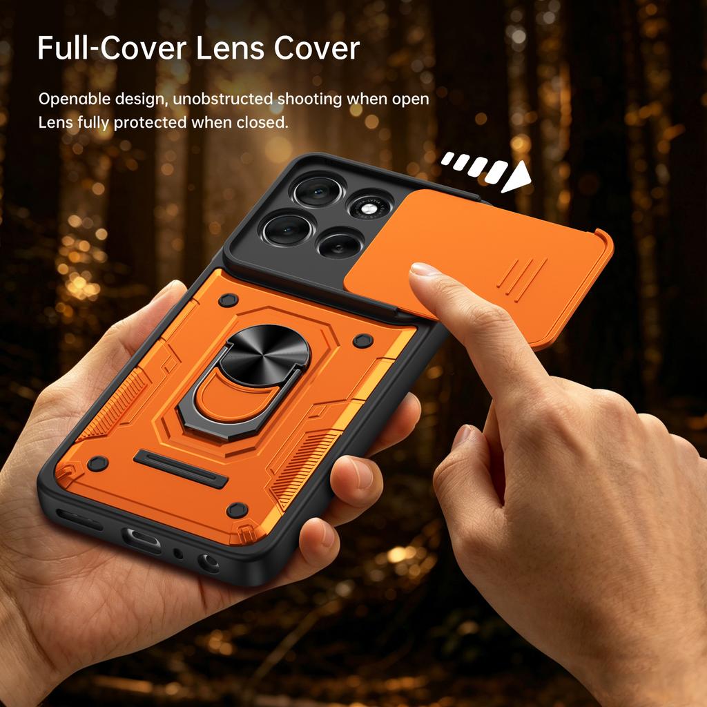 Slide Lens Camera Shockproof Case for Motorola Edge 70 60 50 Fusion Ultra X70 AIR Moto G86 G85 G67 G56 Magnetic Ring Stand Cover