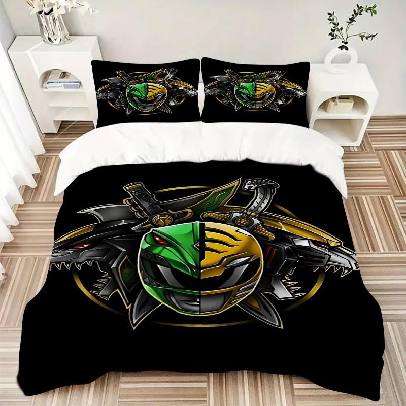 3pcs Power Rangers Comforter Set - Four Seasons Home High,Machine Washable Bedspread with Pillowcases (No Filling) yy250909066