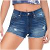 Fashion Womens Pocket Solid Jeans Denim Pants Female Hole Bottom Casual Shorts