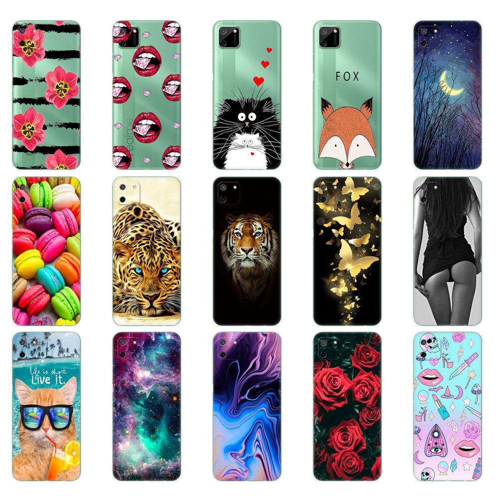 För Realme C11 2021 2020 Fodral TPU Silicon Back Cover Telefonfodral För OPPO RealmeC11 C 11 Soft Fodral RMX3231 RMX2185 stötfångare 6,5 tum