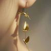 Alloy Six-Feathered Lark Earrings Chinese Style Gold Bird Earrrings  Party Jewelry Accessory Gift