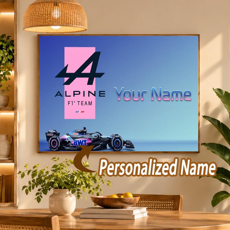 Custom Name Alpine F1 Team 5D Diamond Painting Personalized Full Drill Diamond Art Kit Gift