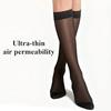 6 Pairs Womens Knee High Stockings Nylon Tight Elastic Trouser Sheer Stockings With Reinforced Toes 3 Colors Hose Hosiery Socks