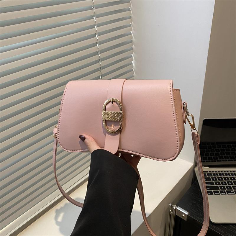 

Летняя новая изысканная простая ретро модная повседневная текстурная сумка на плечо кроссбоди портативная подмышечная сумка женская розовый