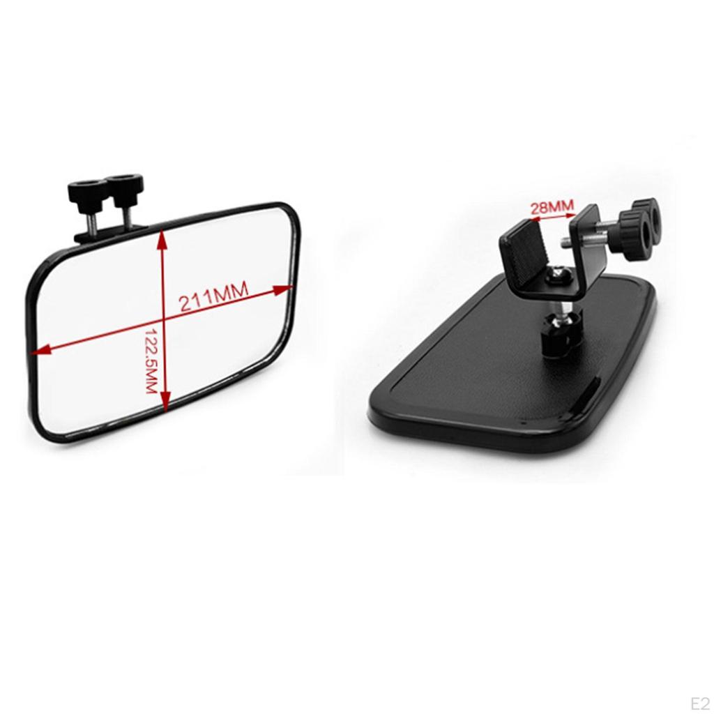 Clamp On Boat Mirror Marine Adjustable Replacement Easy To Install Large Clear Vision with