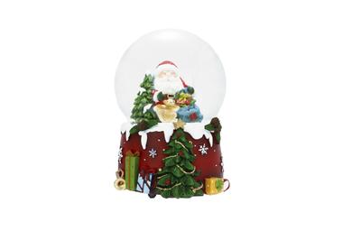 Livelight Snow Globe 100mm Christmas Scene Santa Present Gift Snow Globe Market Tokyo Candle