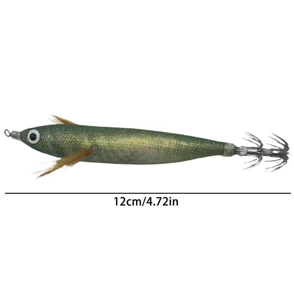 

12cm Squid Jig Rattling Bead Luminous Saltwater Jigs Hook with Sound Beads Glowing Catching Hook