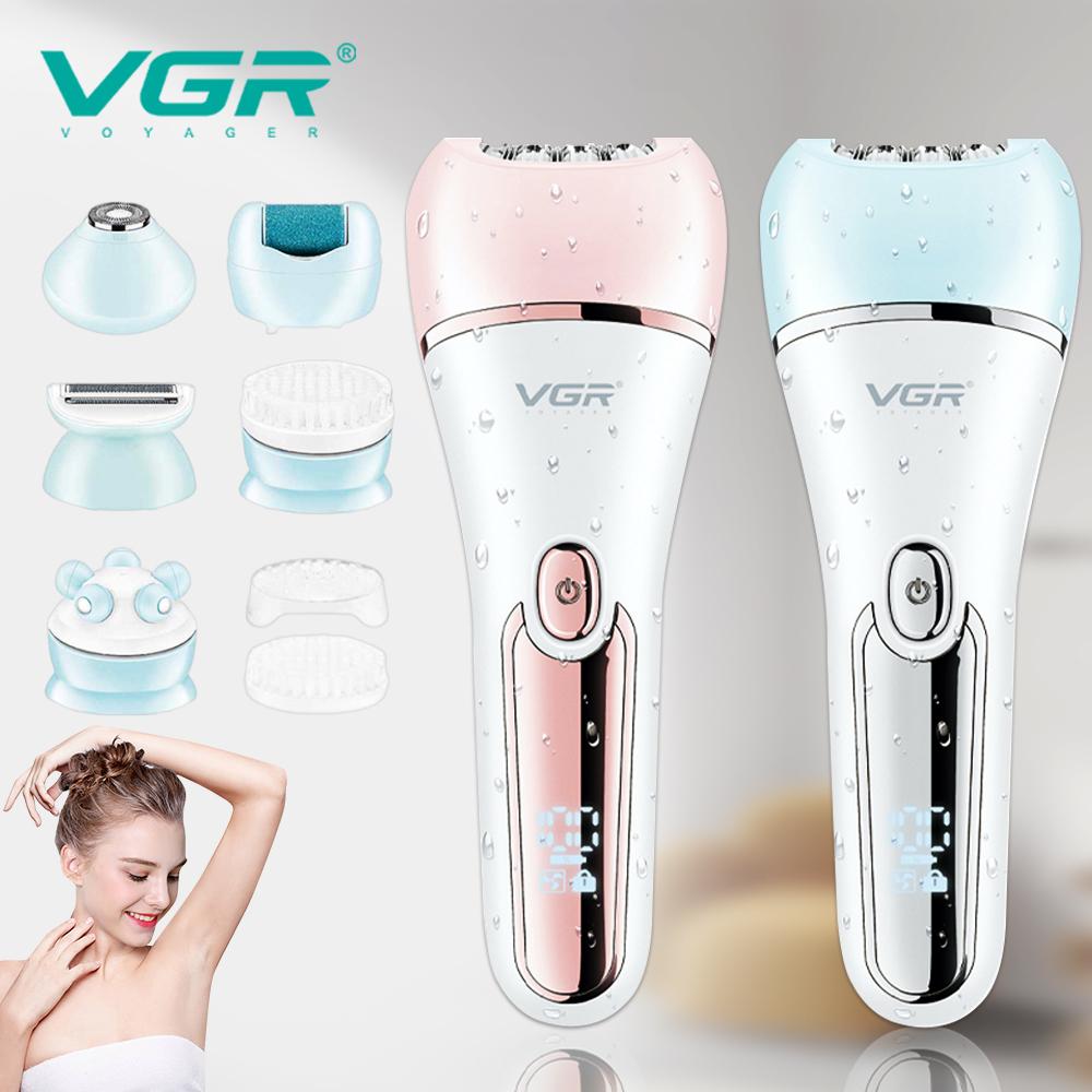 VGR V-733 6-in-1 Multi Functional Hair Trimming Set Home Shaver Ear and Nose Hair Full Body Private Area Hair Removal Machine IPX7 Waterproof Set