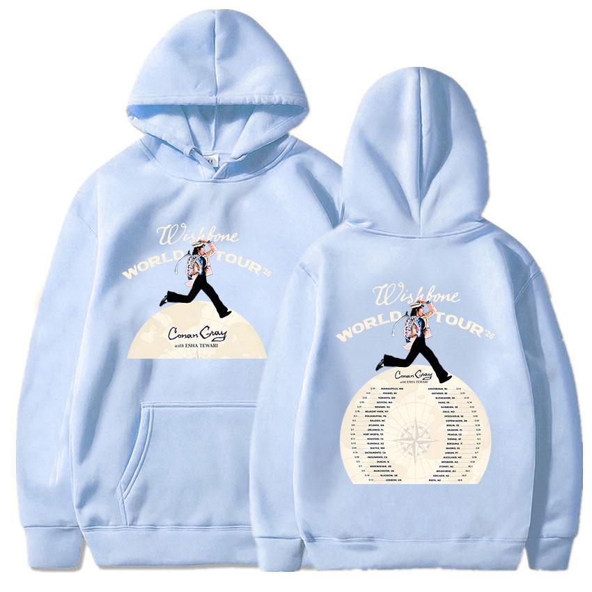 CONAN GRAY Wishbone World Tour 2026 Hoodies Fleece Winter Loose Hooded Sweatshirts Men Women Clothing Graphic Top
