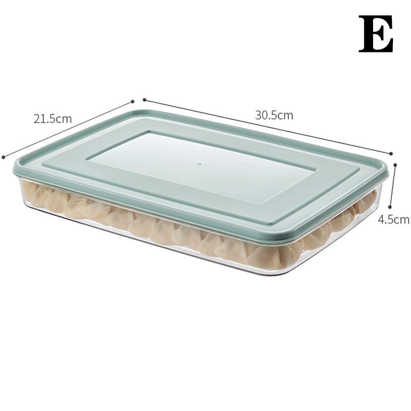 Transparent Food Storage Box for Dumplings Airtight Lid Holder Organizer for Refrigerator Shelf and Freezer Fresh Keeping