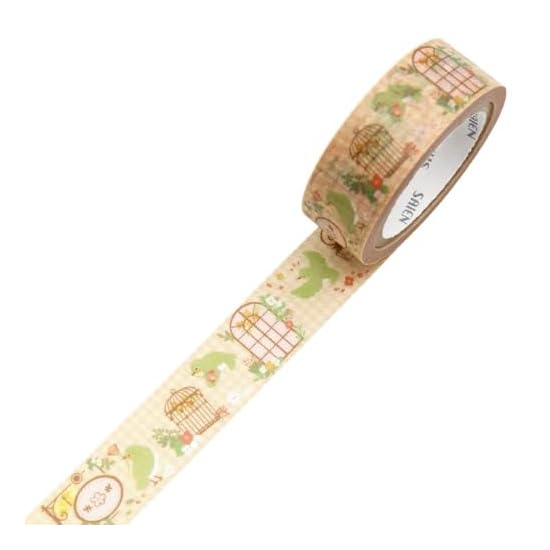 SAIEN Little Birds and Flowers 15mm x 7m Masking Tape, Flowers, Little Birds, Floral Pattern, Birds,