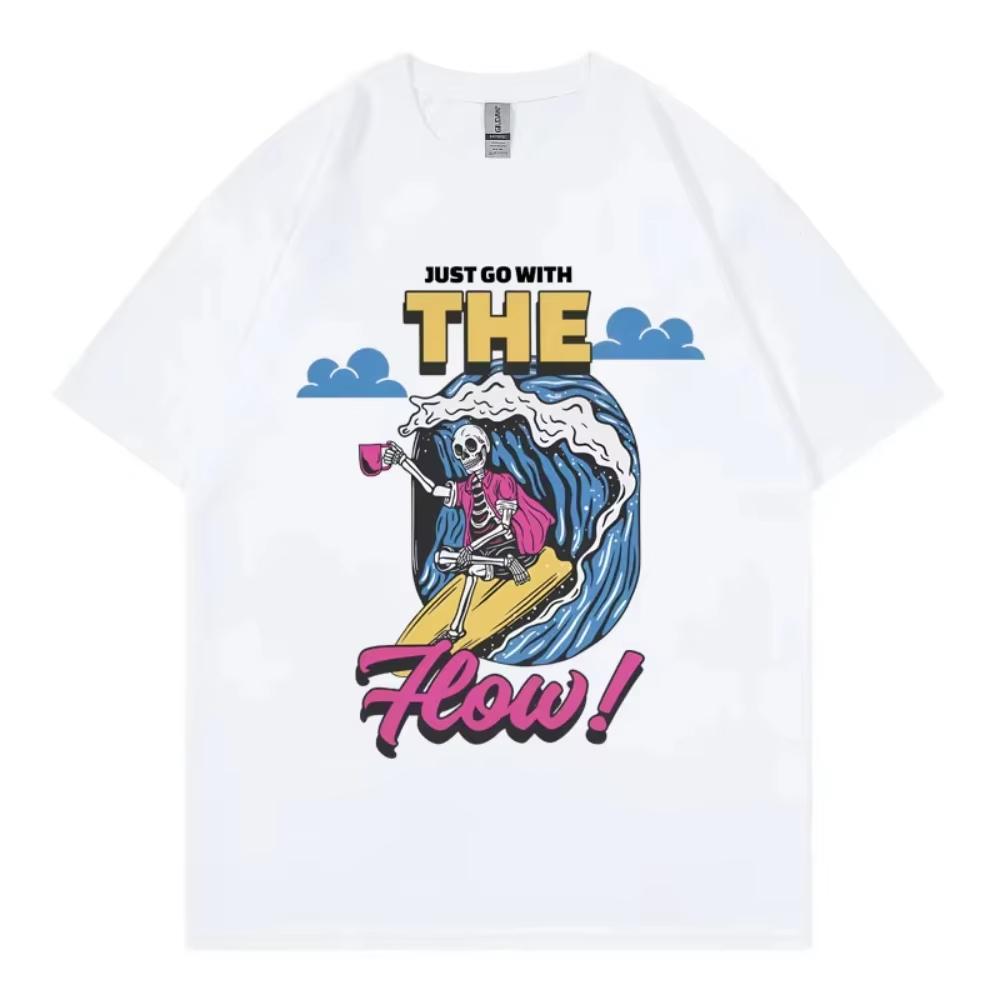 

Surfing Skeleton Funny Graphic T Shirt Unisex Women Clothing High Quality Fashion Tshirts Summer Casual Cotton Tees Streetwear 3XL