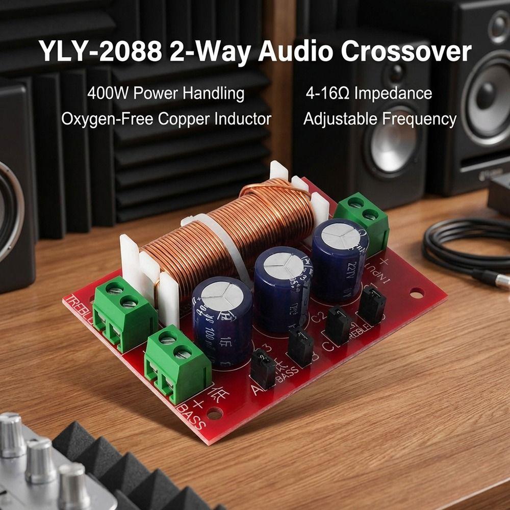1Pcs 4-16ohm Impedance Frequency Divider HiFi Speaker Crossover Filter  Full Range Audio DIY