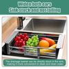 Adjustable Dish Organizer Stainless Steel Dish Washing Shelf Sink Cleaning Basket  Restaurant