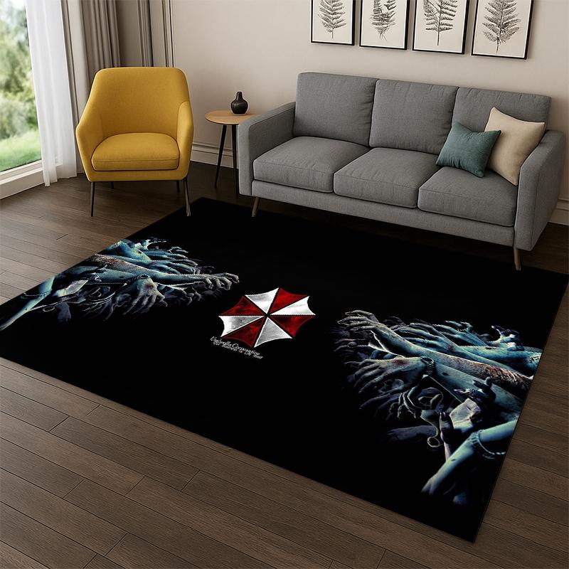 Tappeto Cartoon 3D R-Resident Evil Leon per Camera da Letto Soggiorno Divano Sala Giochi Zerbino Decorazioni per la Casa, Tappeto per Area Bambini Antiscivolo
