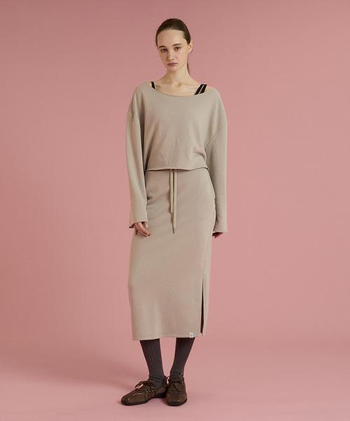 REINAMORA Soft Sweat Pencil Skirt Oatmeal