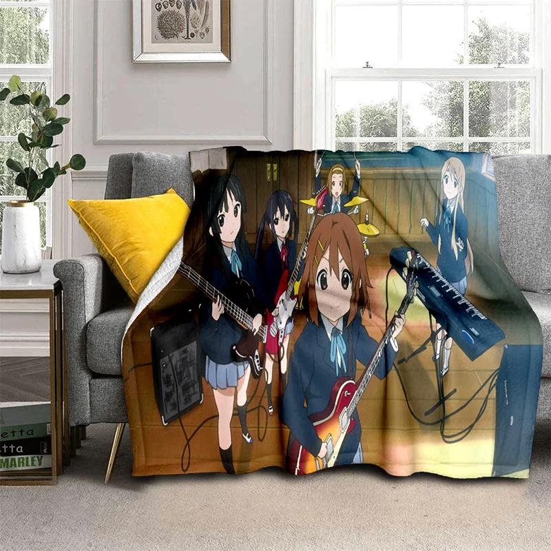 3D Kawaii Girls K-ON Cartoon Cute Lolita Blanket,Soft Throw Blanket for Home Bedroom Bed Sofa Picnic Travel Cover Blanket Kids