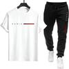 Paris Summer Men's Casual Two-Piece Set: T-shirt & Long Pants