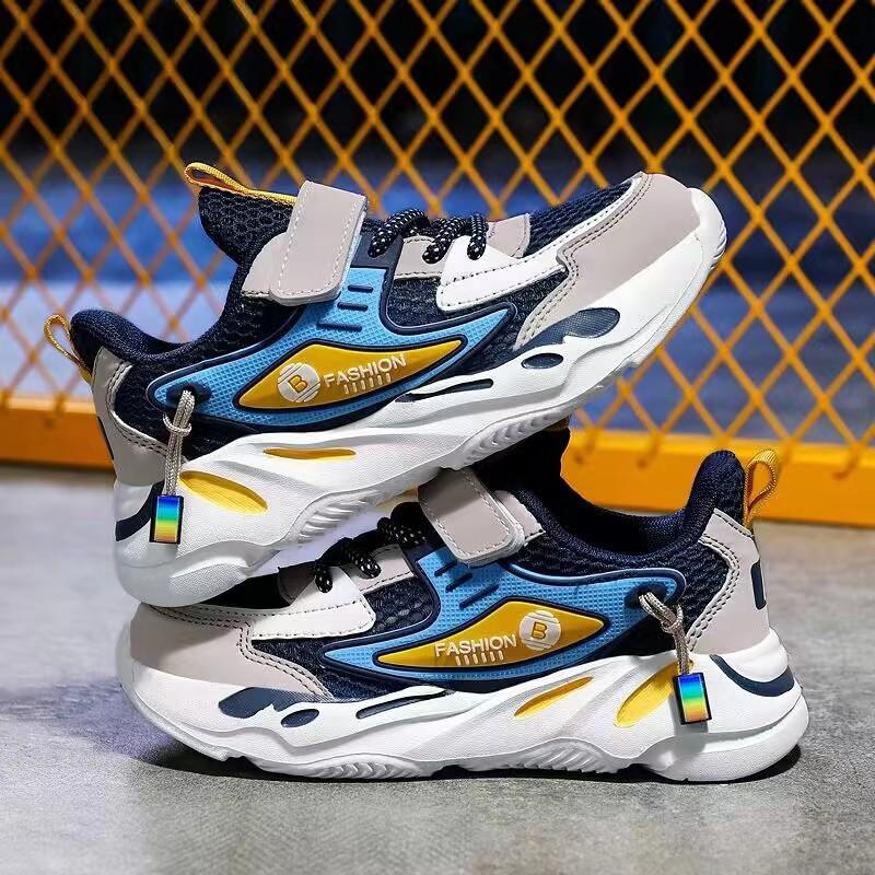 Breathable Sports Shoes Mesh Casual Shoes Middle and Large Children Elementary School Students Soft Platform Dad Shoes Running Lightweight Boys Child