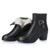 Fashion Comemore Winter Fur Boots High Heels Brown Ladies Heel Boot Adult Fashion Women's Shoes 2025 Genuine Leather Warm Booties Black