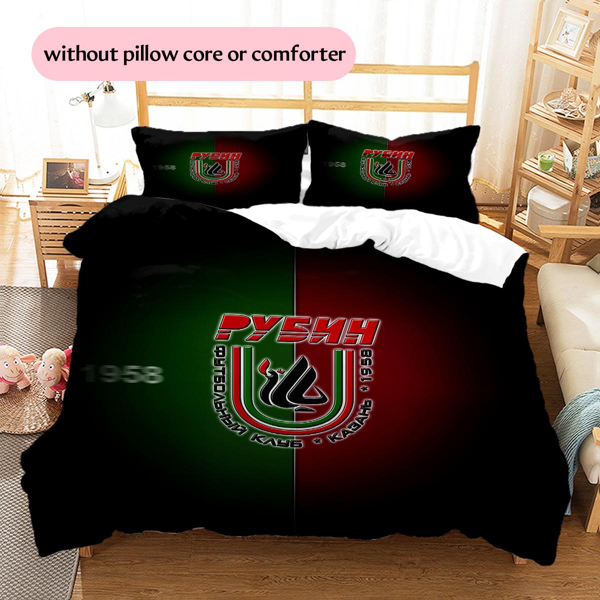 

FC Rubin Kazan Pattern Bedding Quilt Set Home Decoration Gift (1 * duvet cover + 2 * pillowcase without core) 135x200cm