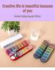 14-Grid Weekly Rainbow Magnetic Foldable Pill Organizer – Moisture-Proof, Portable, Compartmentalized Medicine Dispenser