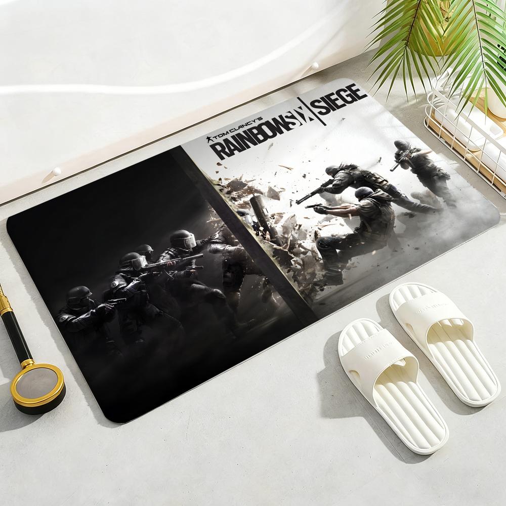 Tom C-Clancys R-Rainbow Six Siege Game Floor Mat Soft Thickened Flannel Door Mat Non-Slip Living Room Rug Home Decor 40x60cm