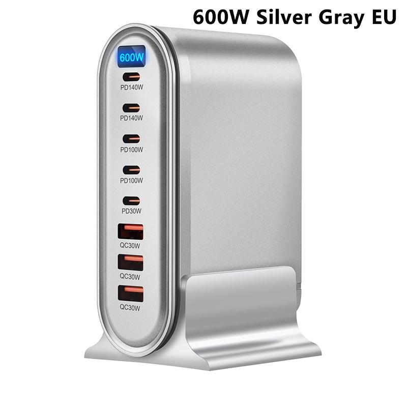 600W Gan Charger Hub Multi Ports Qc Pd Usb Type C Fast Charging Station Adapter For Iphone 16/15 Ipad Macbook Laptop Tablet