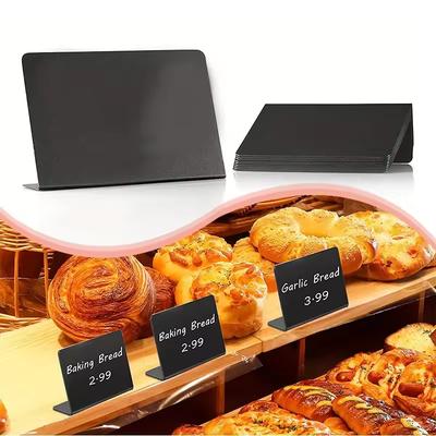 10pc Black Square Detachable Basket Label Clip Kitchen Utensil Basket Storage Classification Label Erasable Blackboard Clip Card