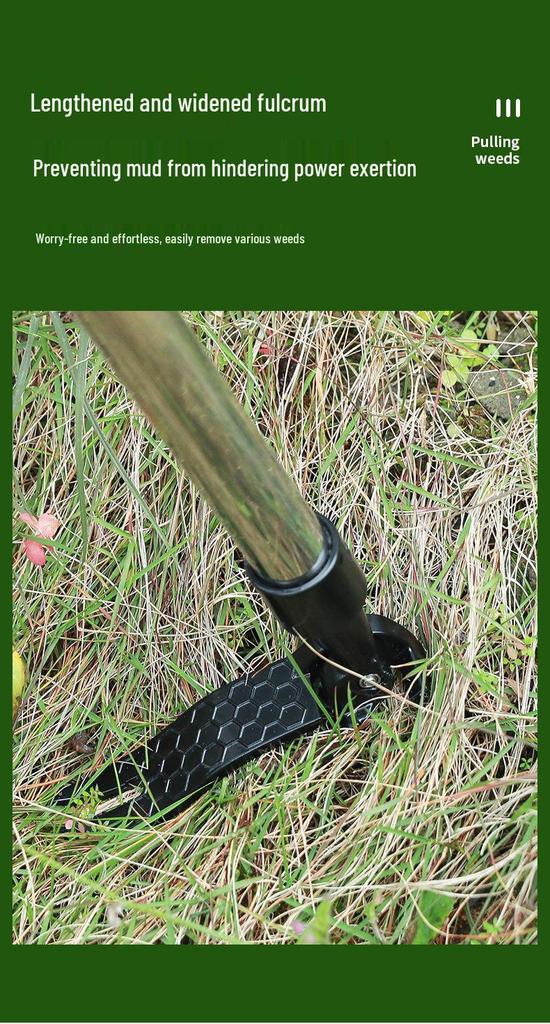 Long-Handle Foot-Operated Weeding Shovel & Hook