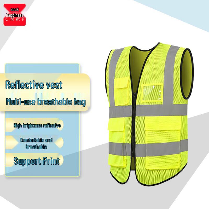 Moufu CNMF Multi-Pocket Reflective Safety Vest