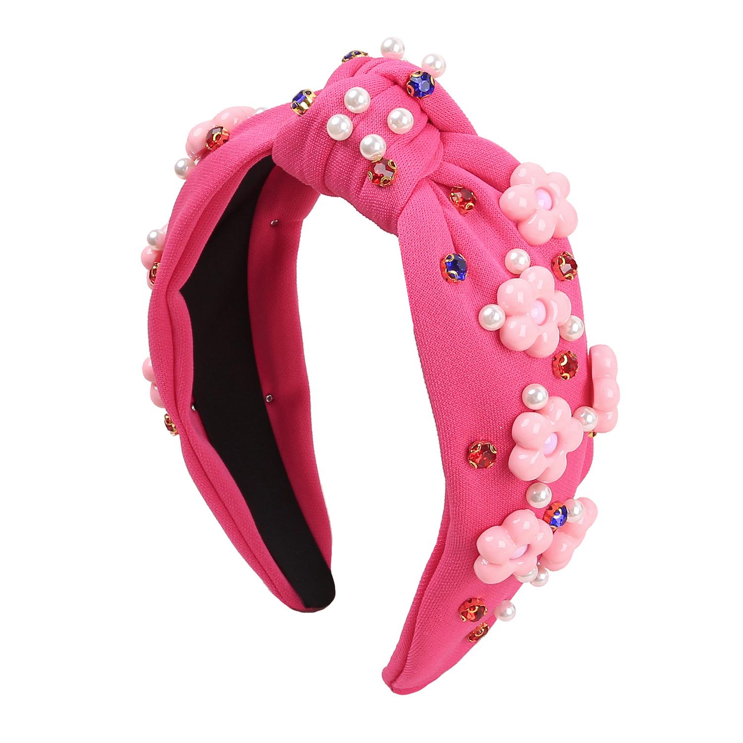 

Fashion Women Crystal Headbands Plastic Flower Headband Holiday Party Floral Pearl Hairbands Women Girls Hair Accessories