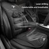 AMJ1 Car Seat Cushion Cover For Tesla Model 3 S X Y Juniper Cybertruck Breathable Nappa Leather Seat Protection Pad Car Accessories