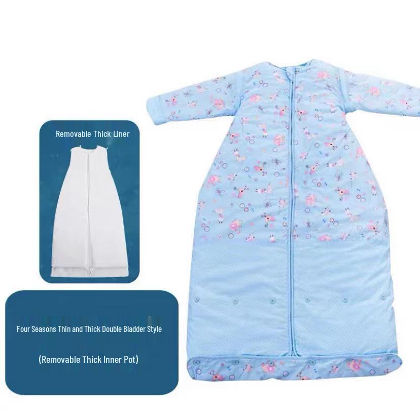 Clearance: Pure Cotton Baby Sleeping Bag – All-Season, Thick, Anti-Kick Quilt for Mid-Large Children with Free Shipping!