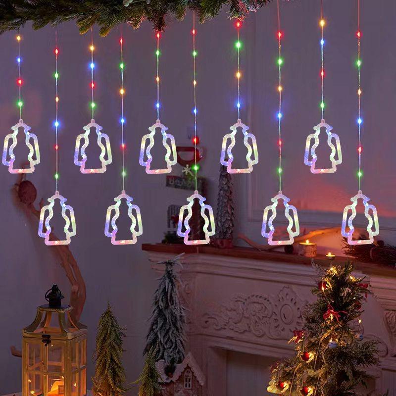 Diwali Usb Curtain String Lights Hanging Diya Ring Ornaments 8 Modes Window Curtain Light Home Mandir for Muslim Holiday Decor