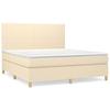 3142190 vidaXL Lit à sommier tapissier avec matelas Crème 160x200 cm Tissu