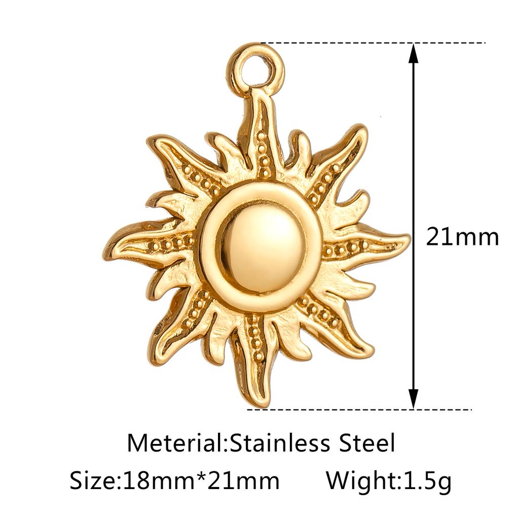 3pcs/Lot Stainless Steel Casting Sunburst Sun Moon Star Charms Pendant For DIY Necklace Bracelet Earrings Jewelry Accessories