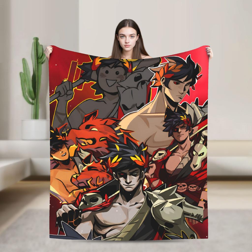 Hades Zagreus Flannel Blanket  Soft Warm Throw Blanket for Outdoor Travel Office Novelty Bedspread Sofa Bed Cover