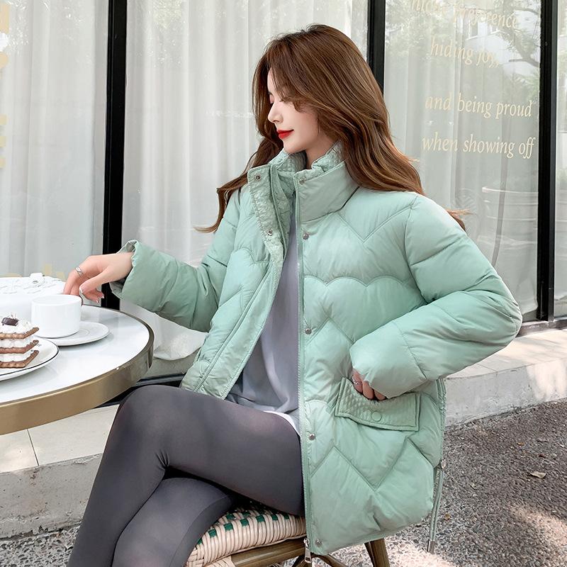 Korean Version Loose and Versatile Fashion Down Cotton-padded Clothes Women's New Stand-up Collar Thickened Cotton-padded Jacket Cotton-padded Jacket