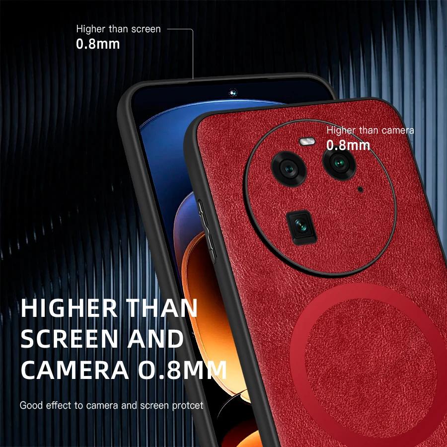 Für OPPO Find X6 X6 Pro PU-Leder Magnetring Weiche Kante Anti-Fall Anti-Fingerabdruck Handyhülle