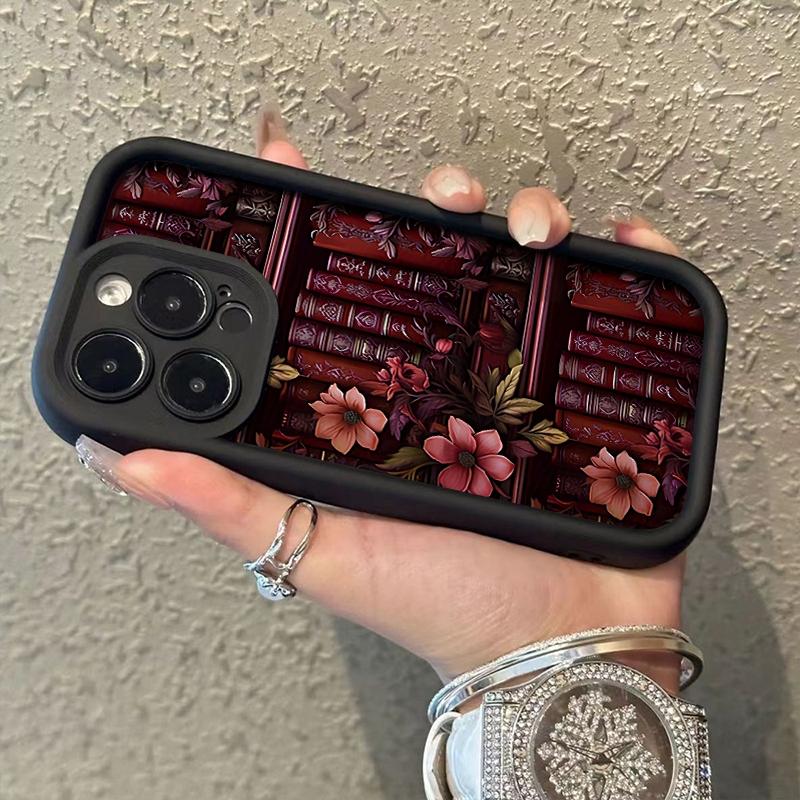 Buch Blume Trendiges Muster Handyhülle Für iPhone 17 Air 16 15 14 13 12 11 Pro Max iPhone X XS XR 16 PLUS Stoßfänger Süß Weiche Hülle