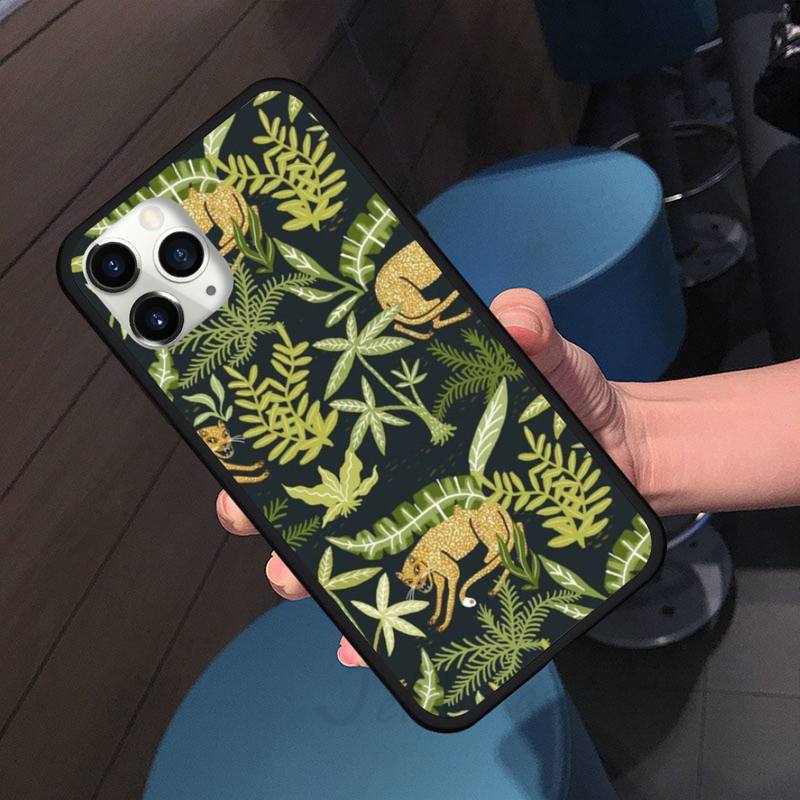 Tropical Plant Leopard Phone Case for iPhone 11 12 Pro XS MAX 8 7 6 6S Plus X 5S SE 2020 XR