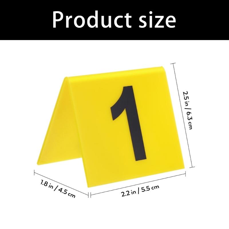 10Pieces Professional Crime Scene Markers Reusable Bright Yellow Labels Perfect for Training Simulations and Halloween Decors
